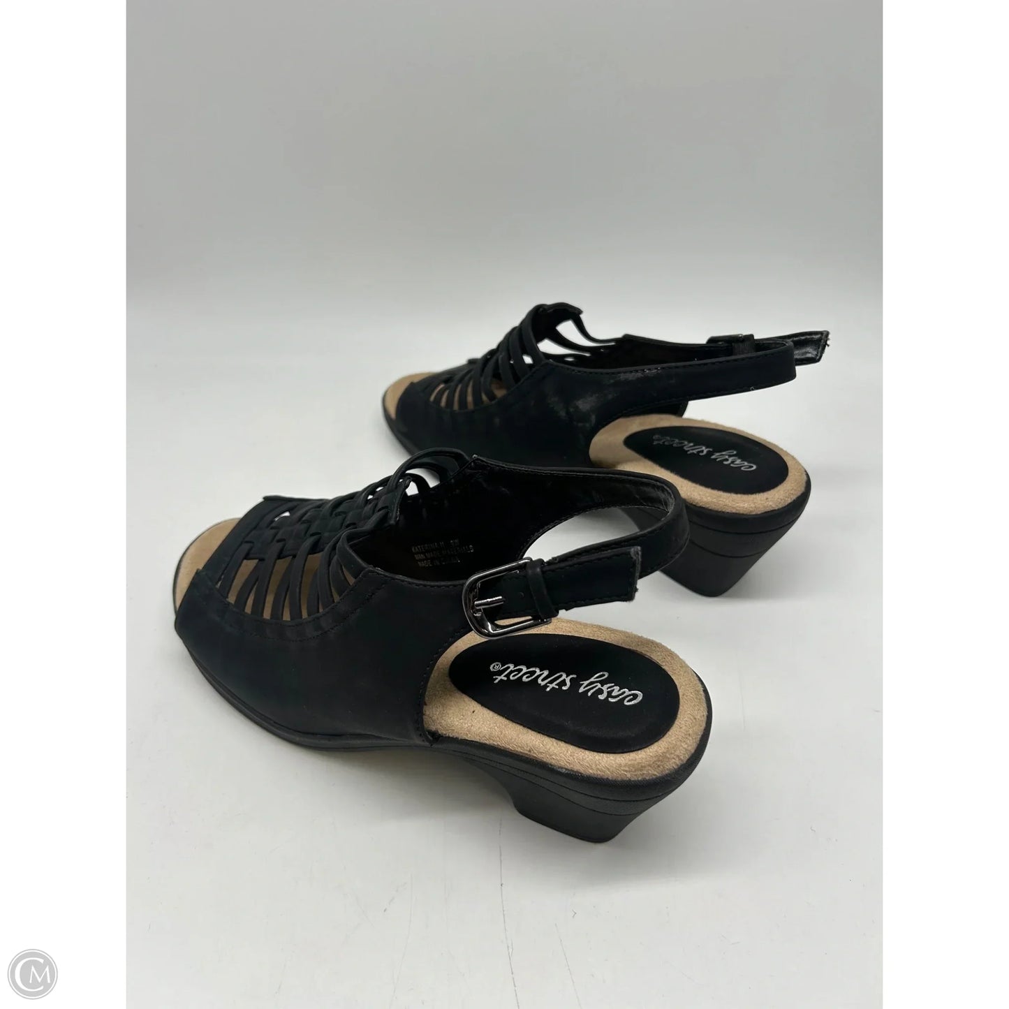 Sandals Heels Block By Easy Street In Black, Size: 9