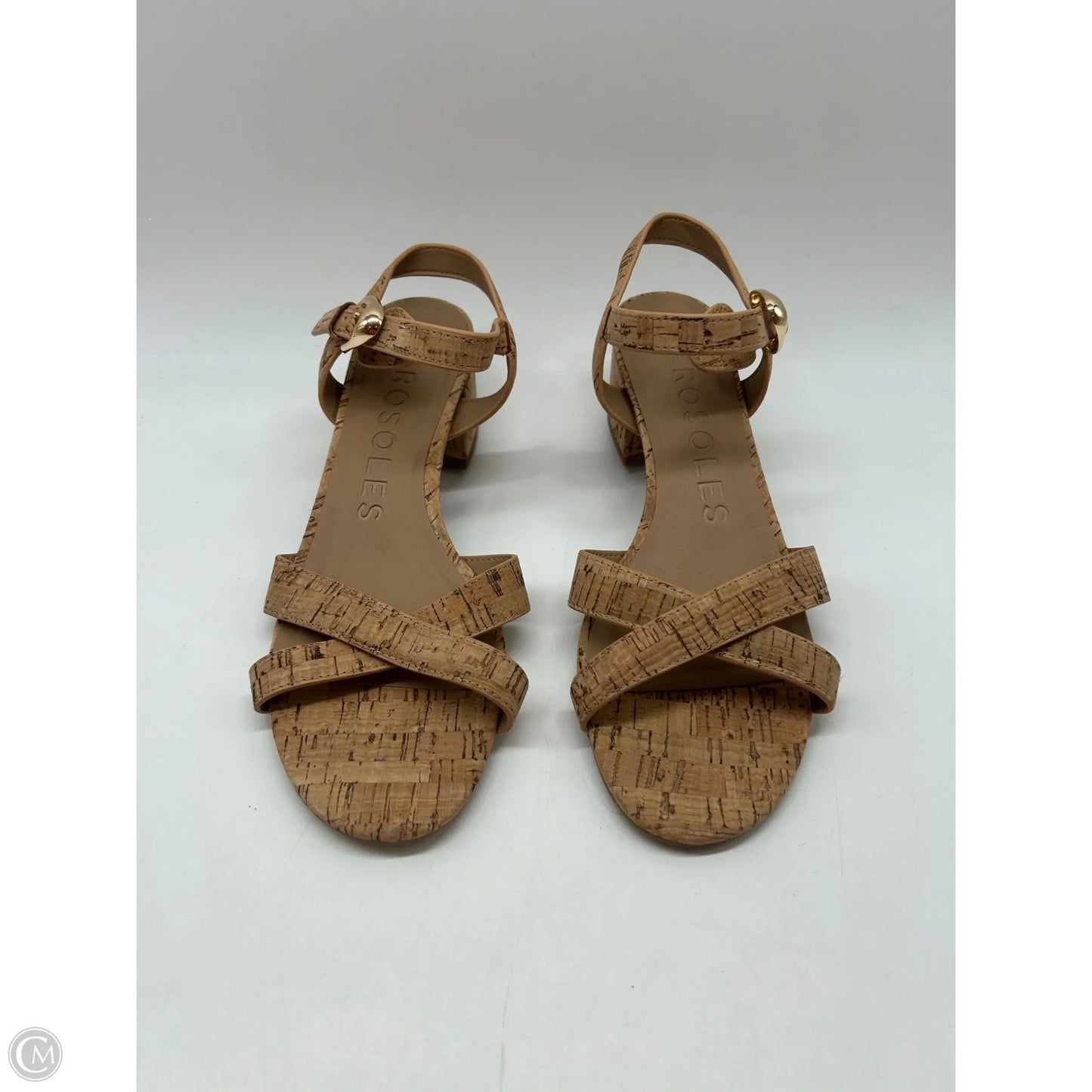 Sandals Heels Block By Aerosoles In Tan, Size: 9