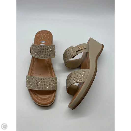 Sandals Heels Wedge By New York And Co In Tan, Size: 11