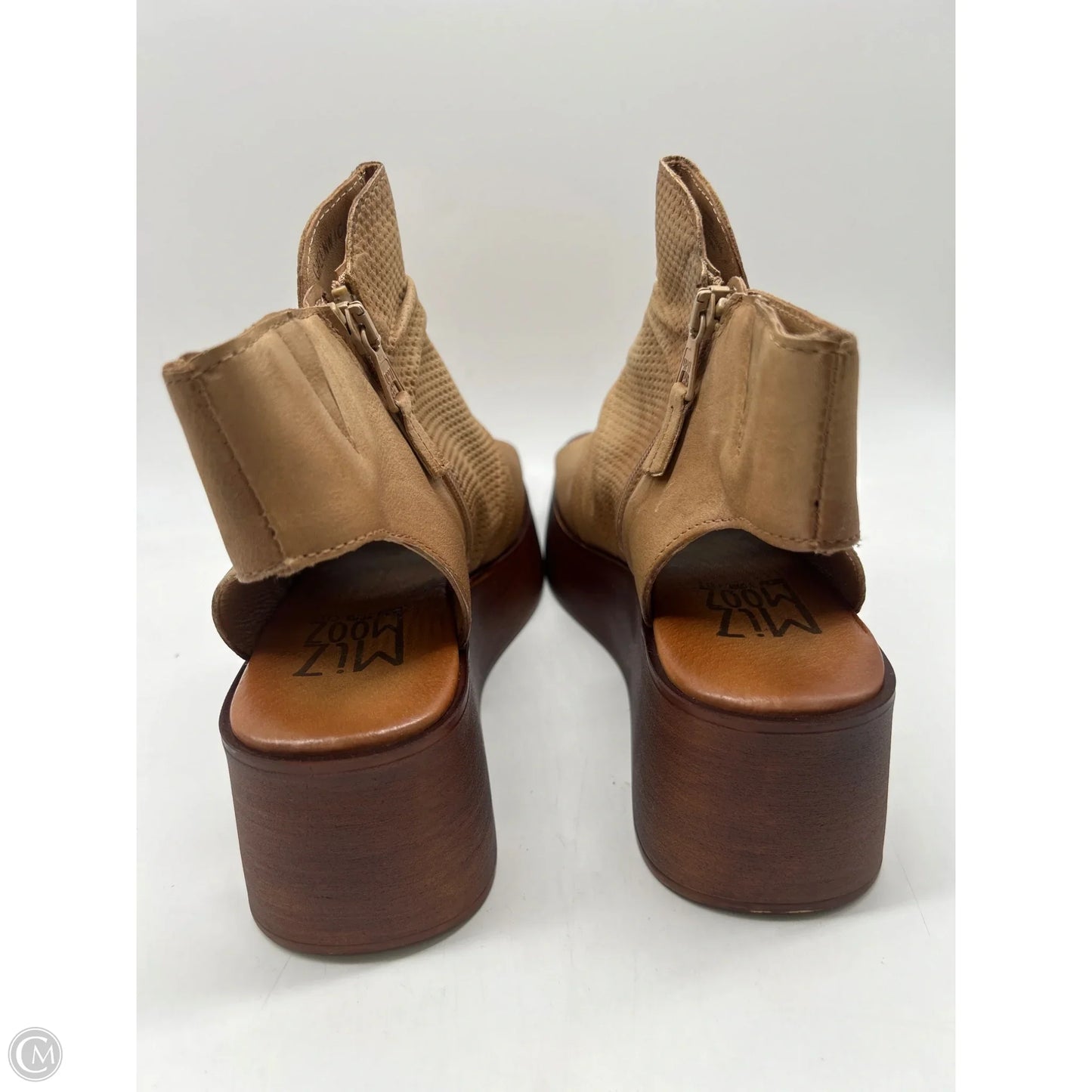 Sandals Heels Wedge By Miz Mooz In Tan, Size: 10.5