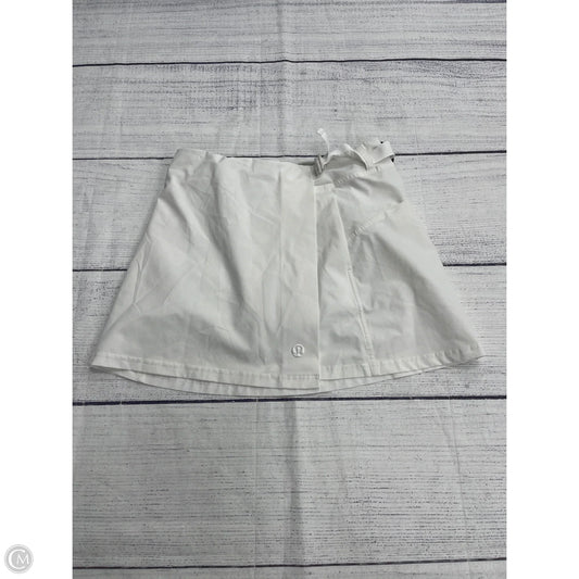 Athletic Skort By Lululemon In White, Size: 6
