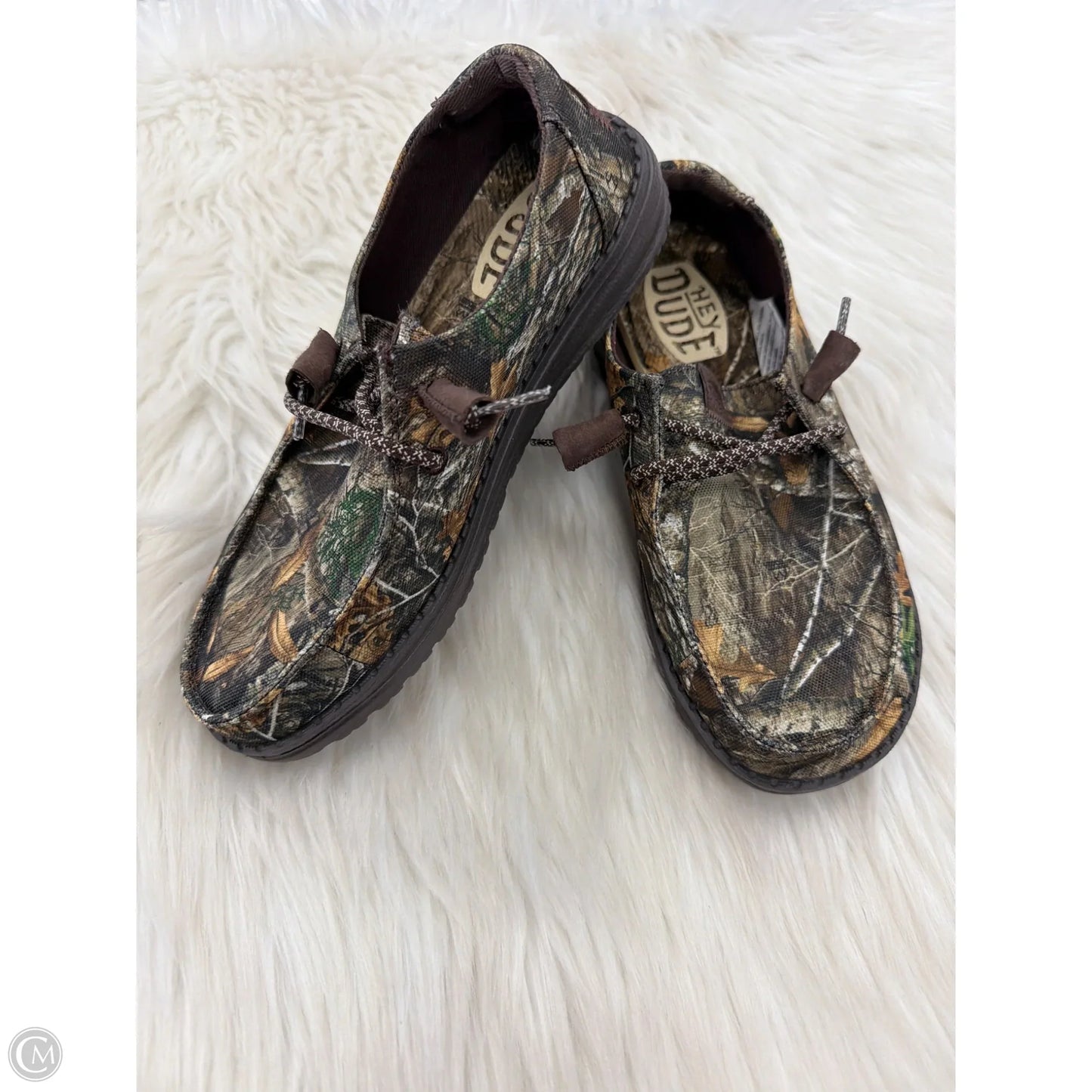 Shoes Flats By Hey Dude In Camouflage Print, Size: 5