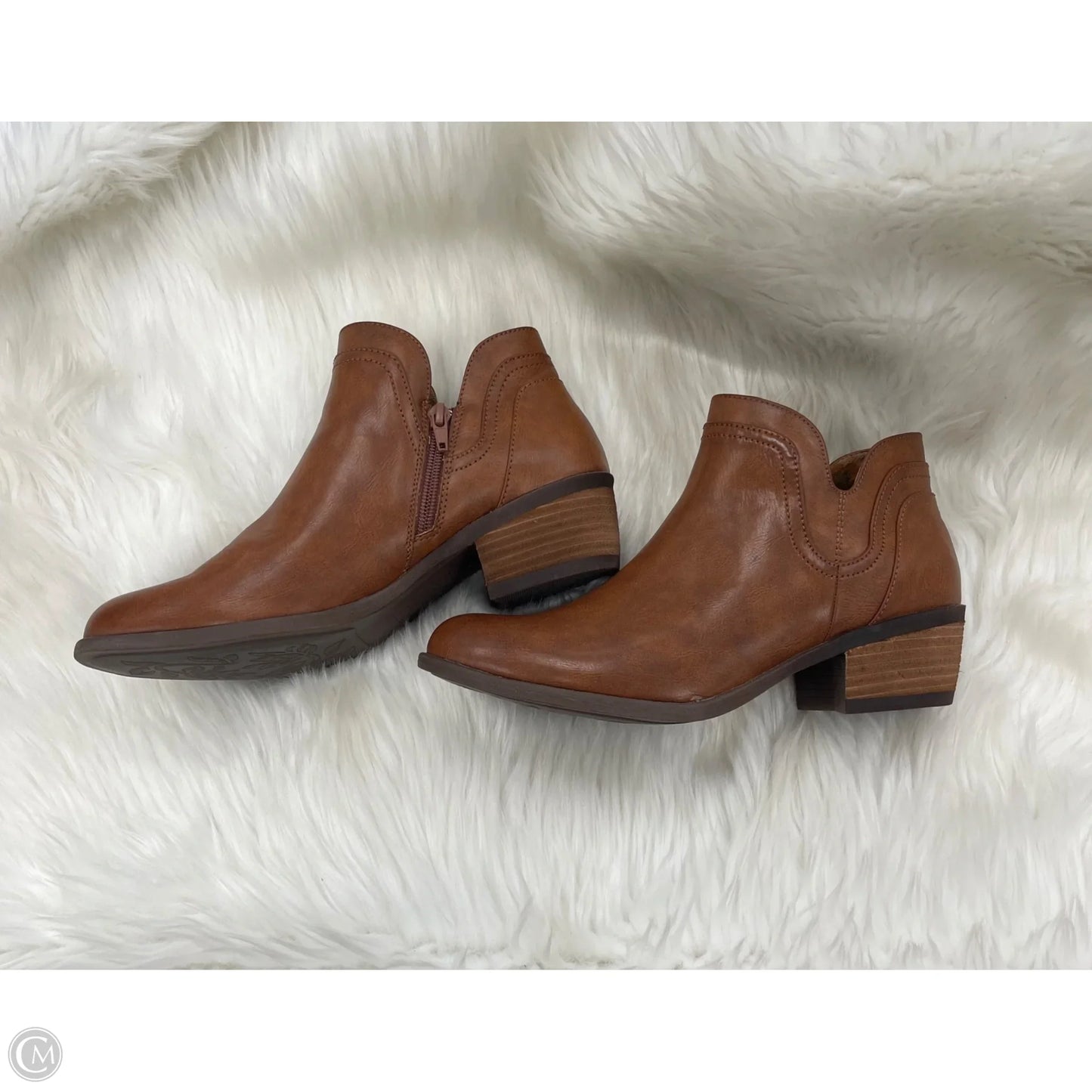 Boots Ankle Heels By Boc In Brown, Size: 8.5