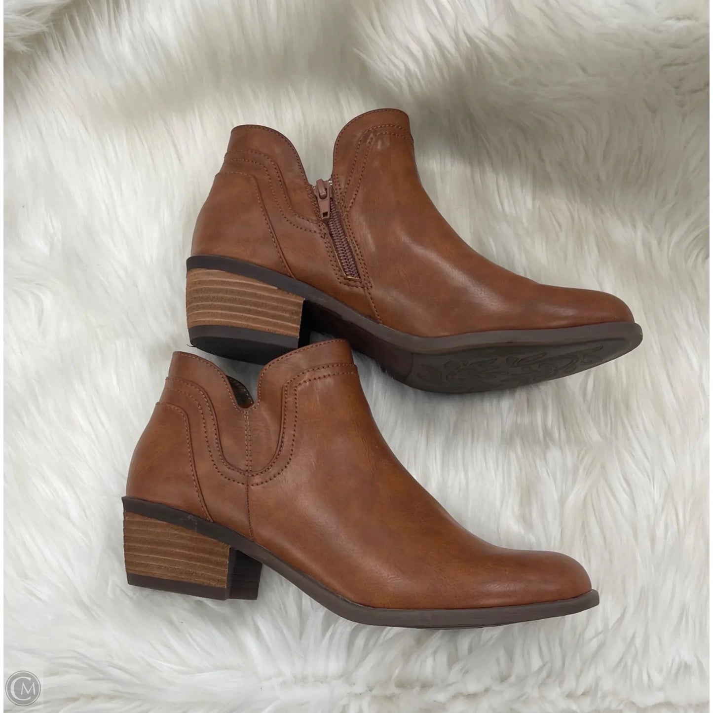 Boots Ankle Heels By Boc In Brown, Size: 8.5