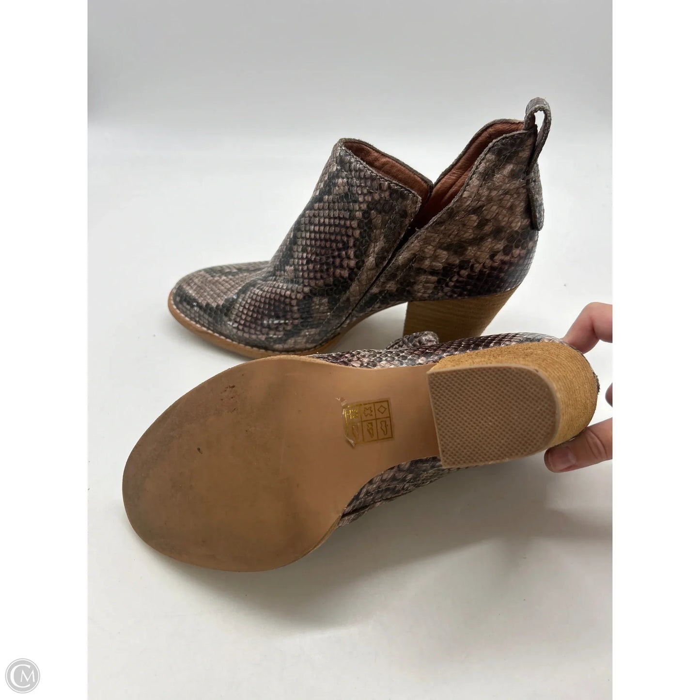 Boots Ankle Heels By Jeffrey Campbell In Snakeskin Print, Size: 8.5