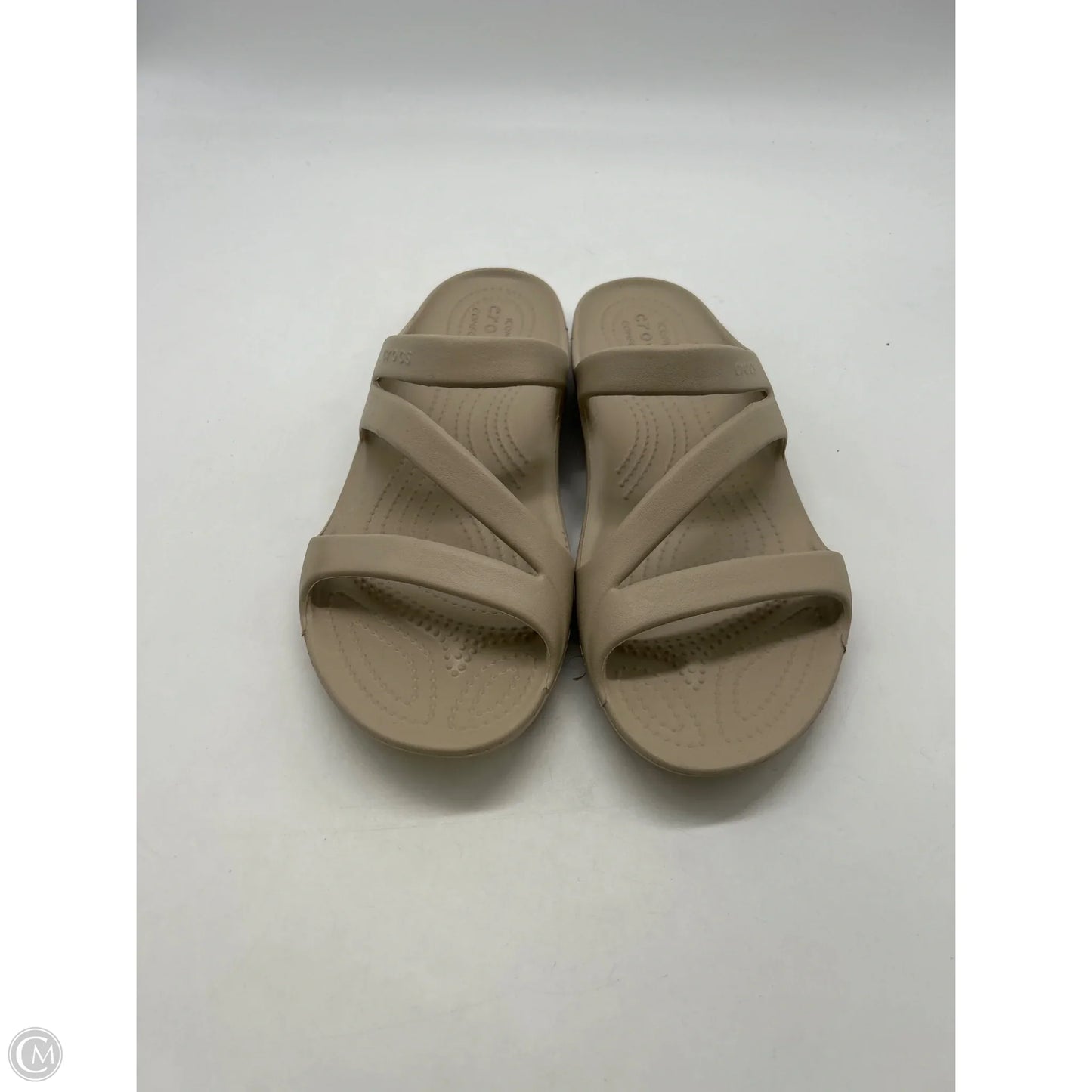 Sandals Flats By Crocs In Tan, Size: 8