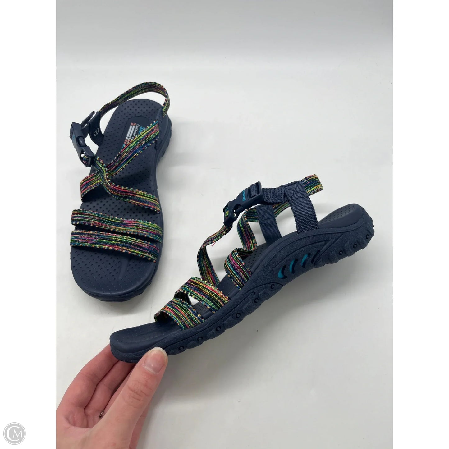 Sandals Flats By Skechers In Blue, Size: 7