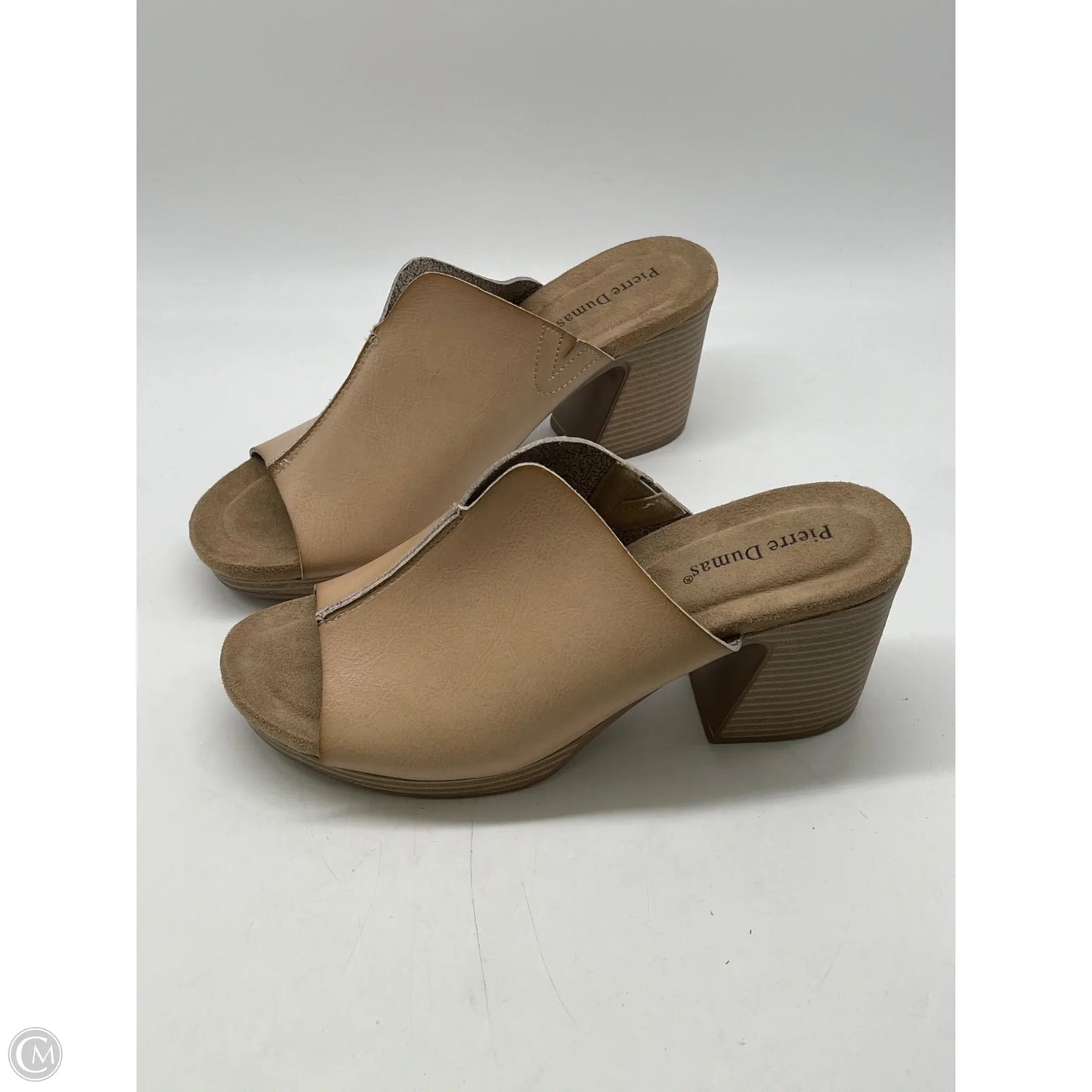 Sandals Heels Block By Pierre Dumas In Tan, Size: 10