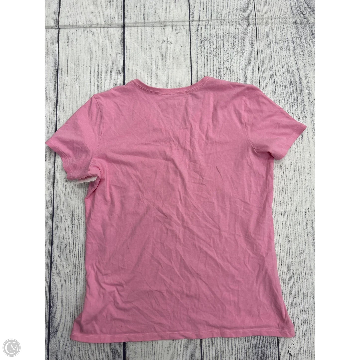 Top Short Sleeve By Life Is Good In Pink, Size: L