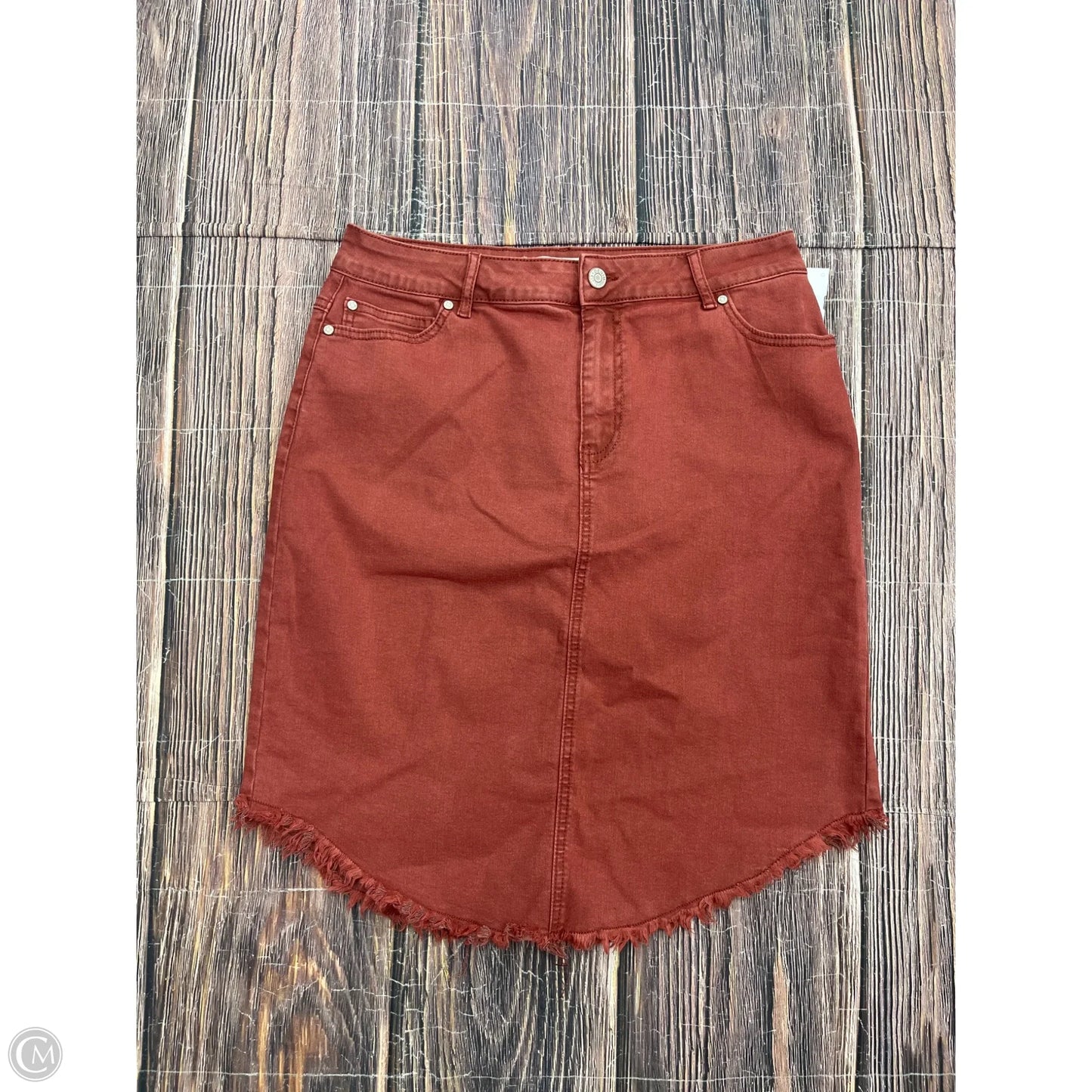 Skirt Mini & Short By Cato In Red Denim, Size: 10