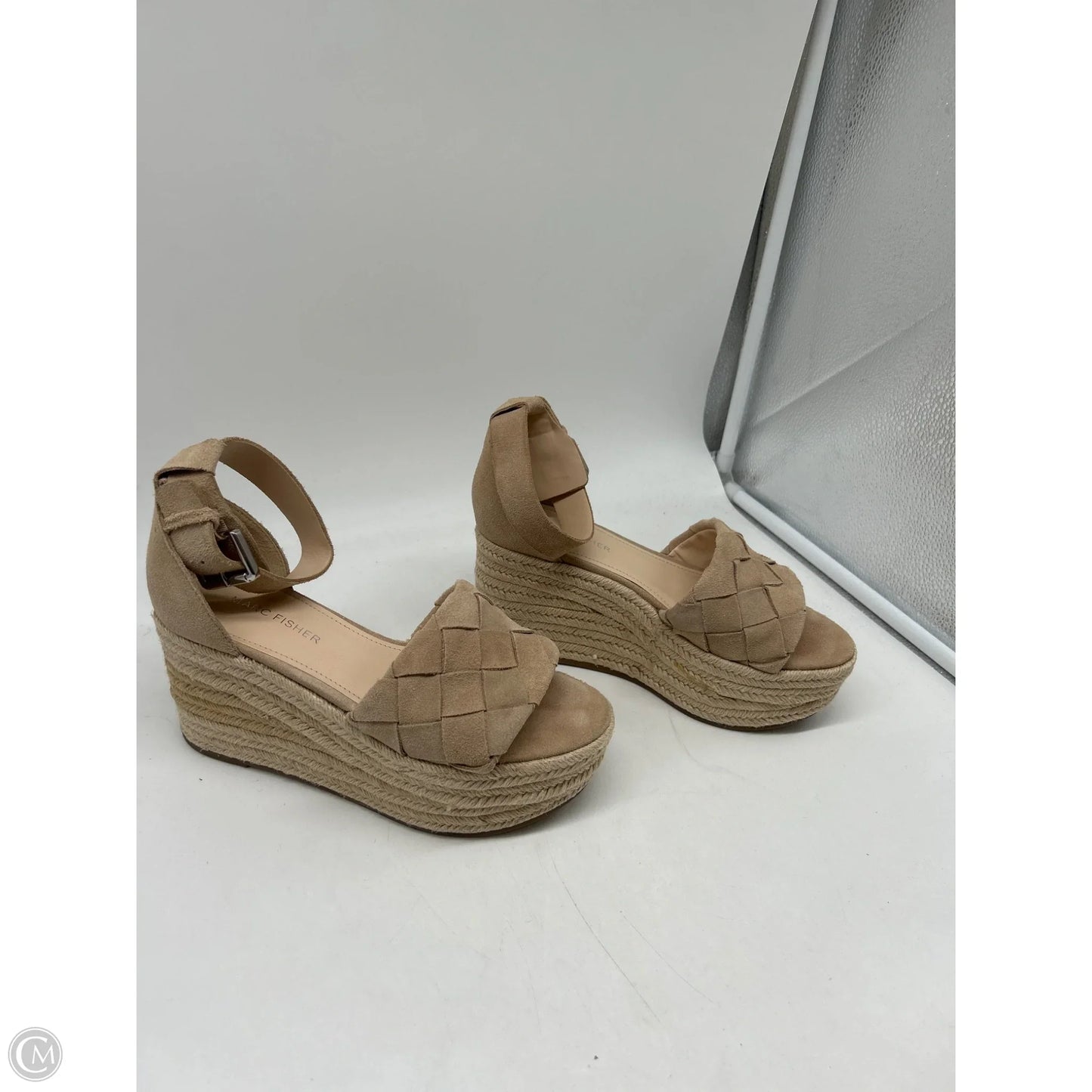 Sandals Heels Wedge By Marc Fisher In Tan, Size: 7