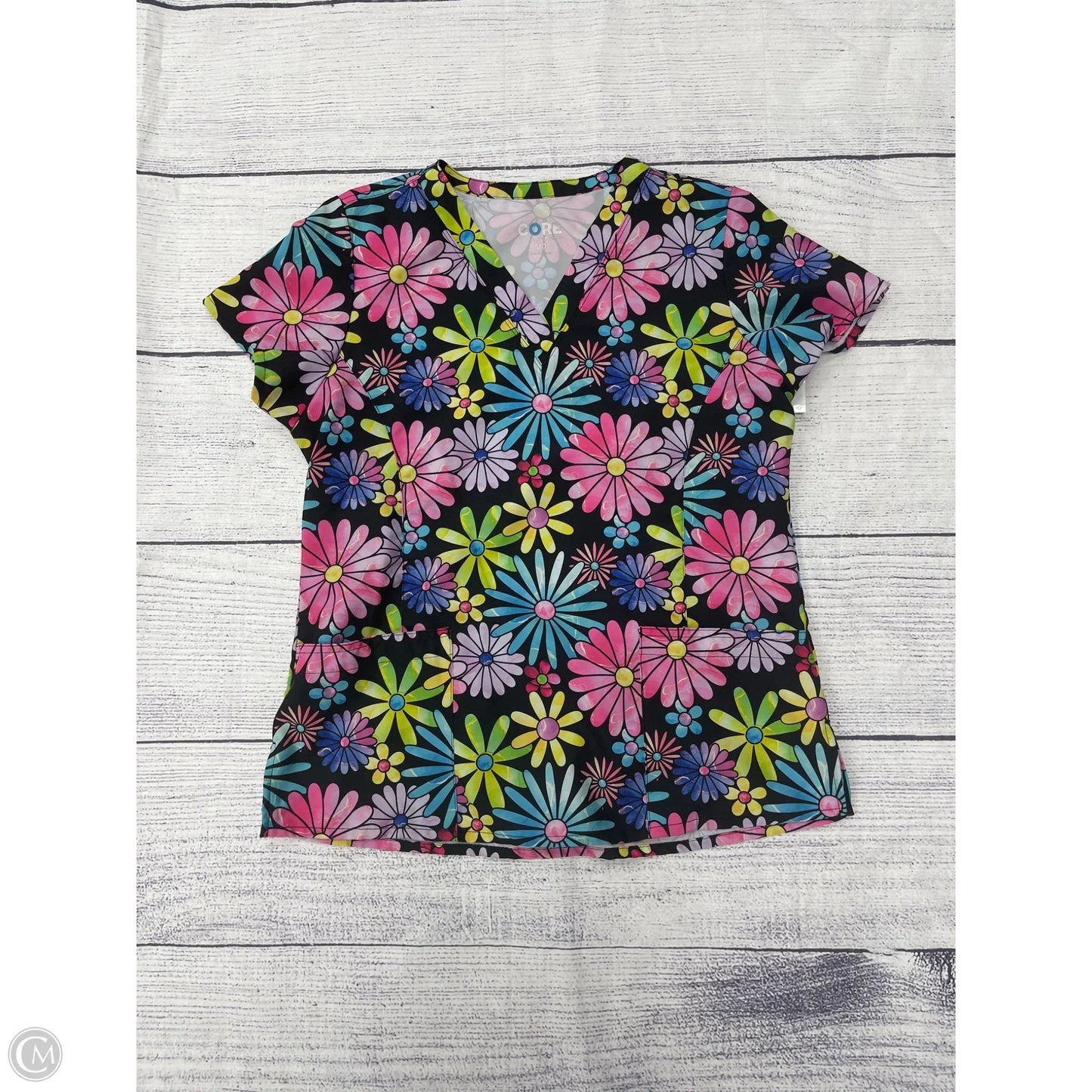 Top Short Sleeve By Clothes Mentor In Floral Print, Size: M