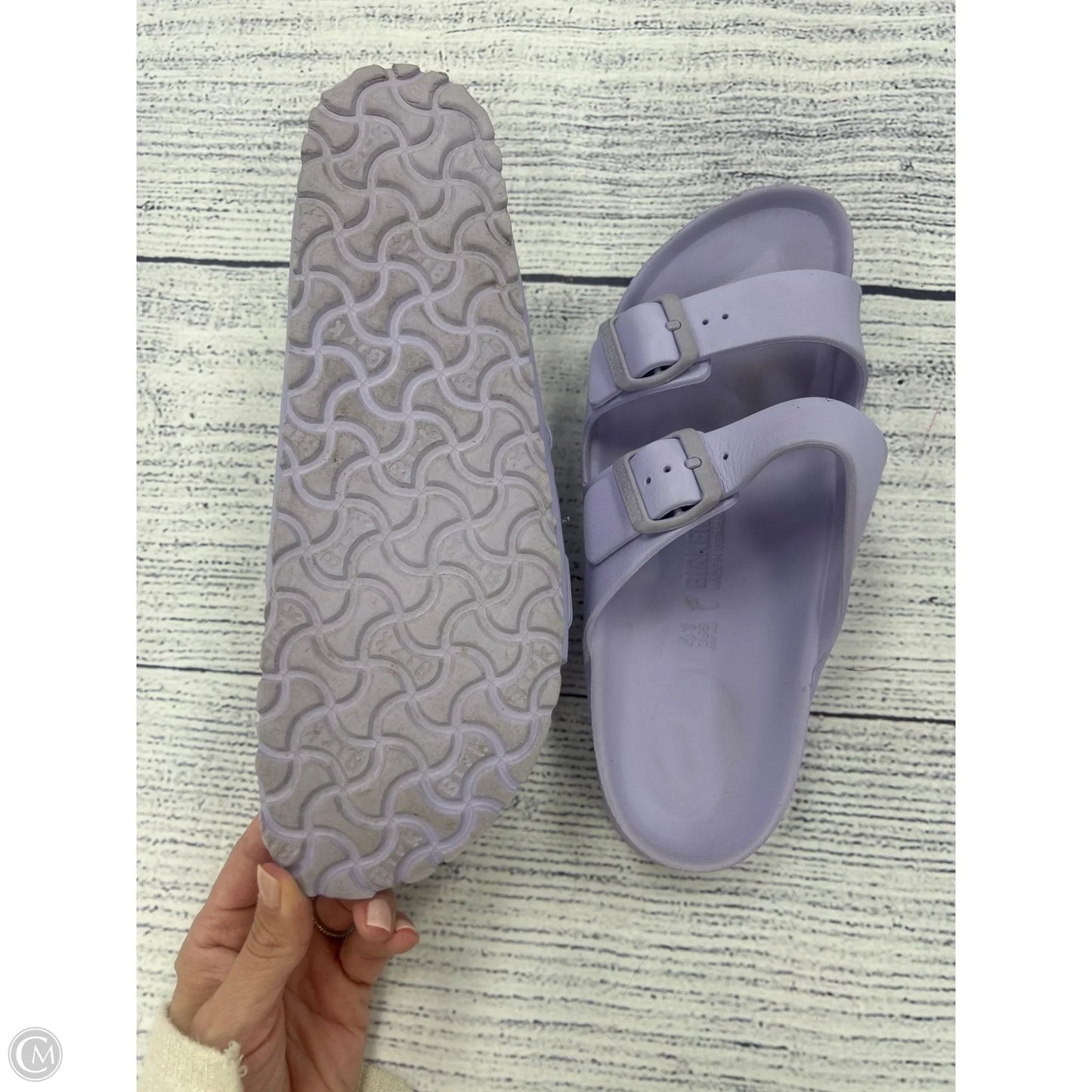 Sandals Flats By Birkenstock In Purple, Size: 10