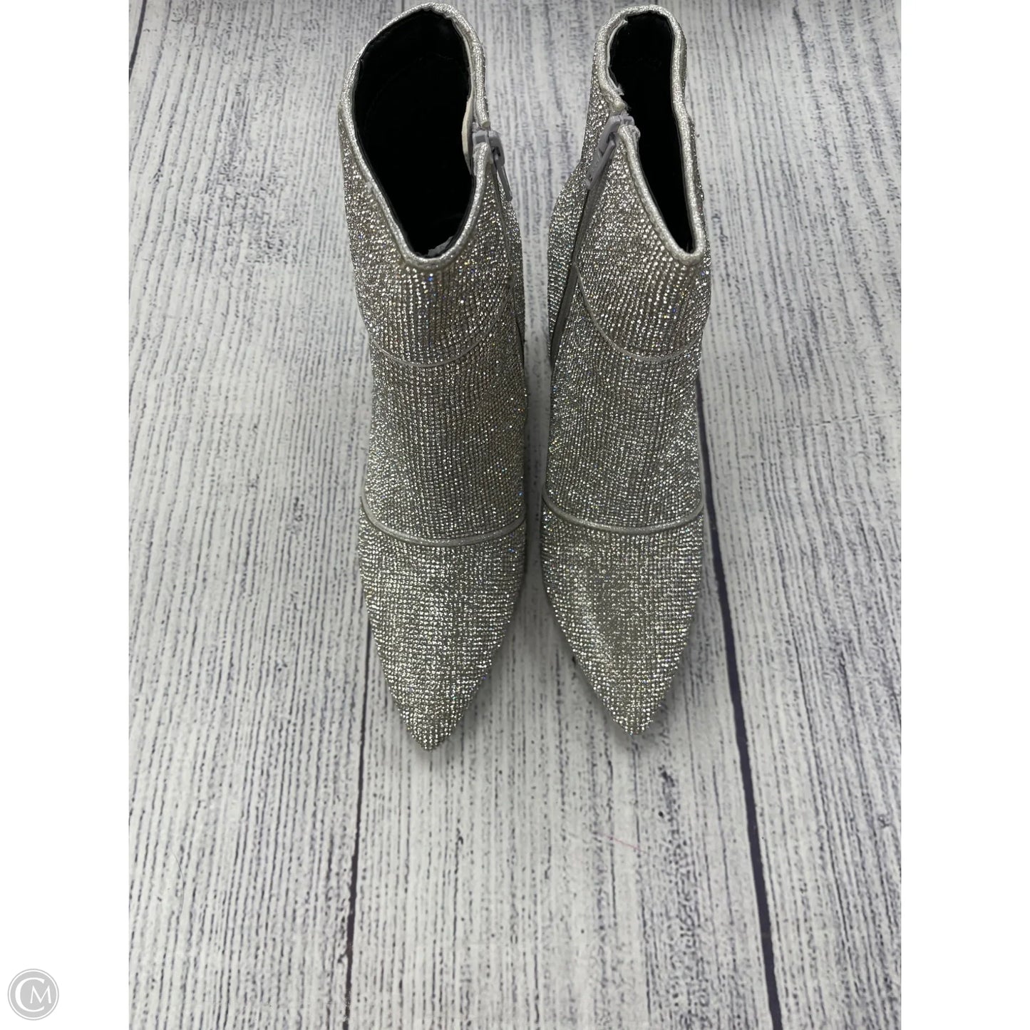Boots Ankle Heels By A New Day In Silver, Size: 8