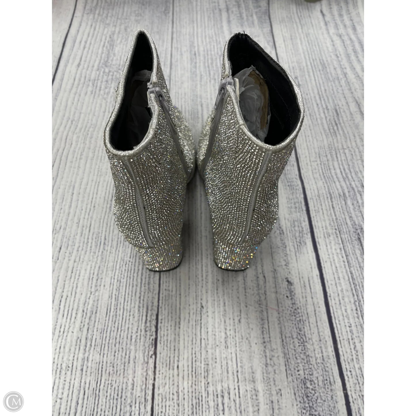 Boots Ankle Heels By A New Day In Silver, Size: 8