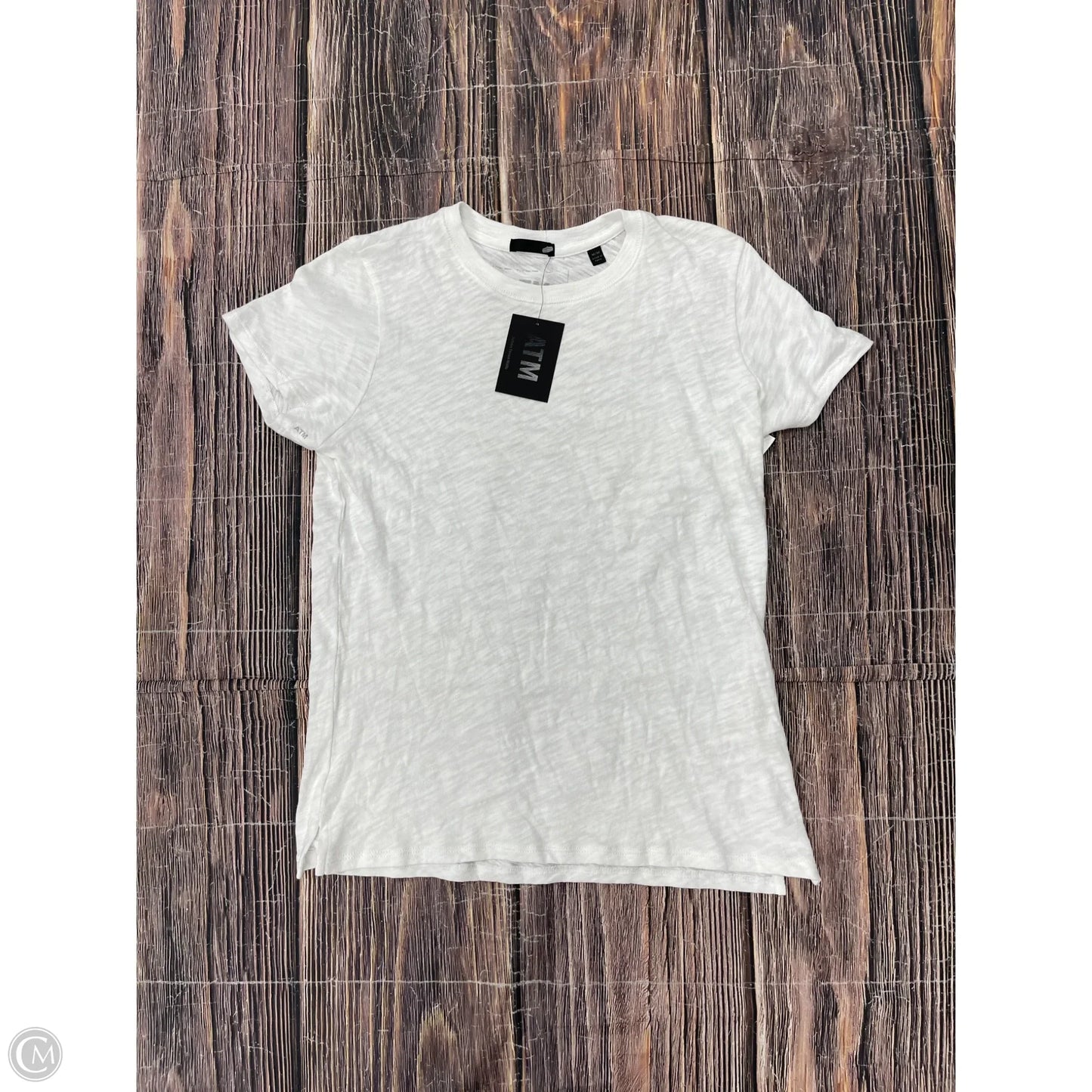 Top Short Sleeve Basic By Atm In White, Size: M