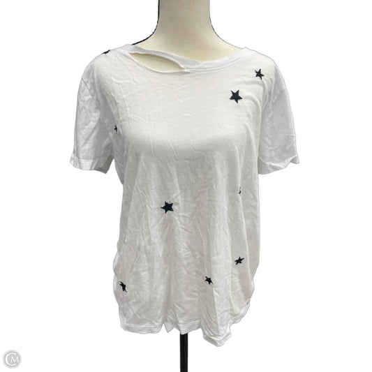 Top Short Sleeve By Cmb In White, Size: L