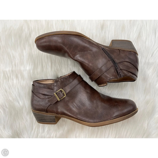 Boots Ankle Heels By Life Stride In Brown, Size: 11