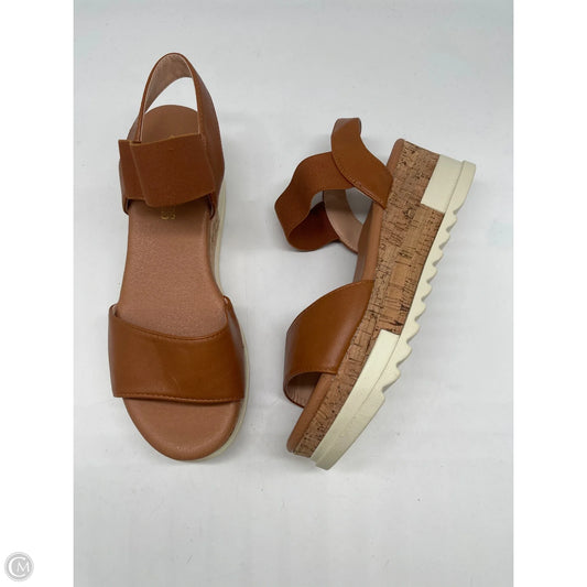 Sandals Heels Platform By Dream Pairs In Tan, Size: 8