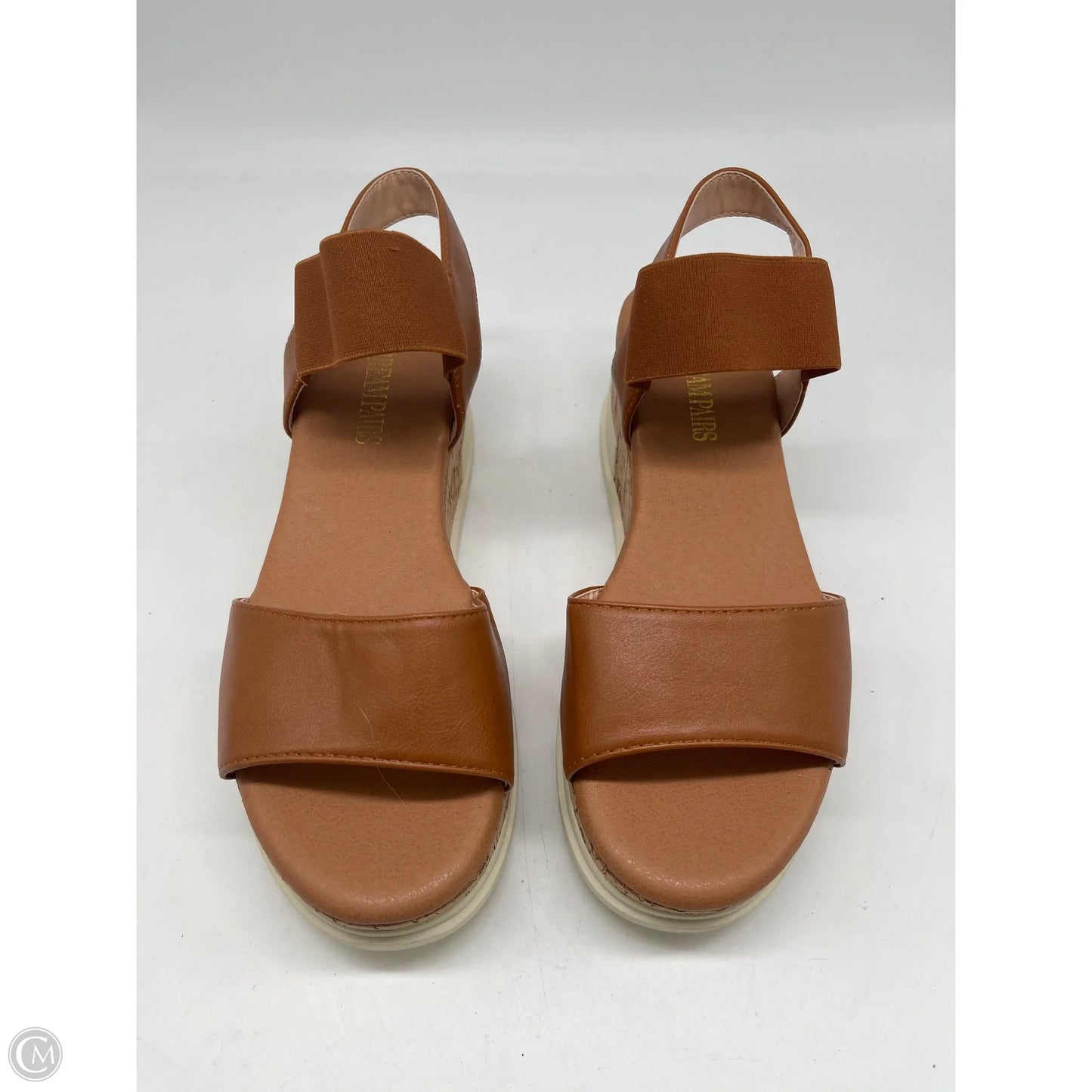 Sandals Heels Platform By Dream Pairs In Tan, Size: 8