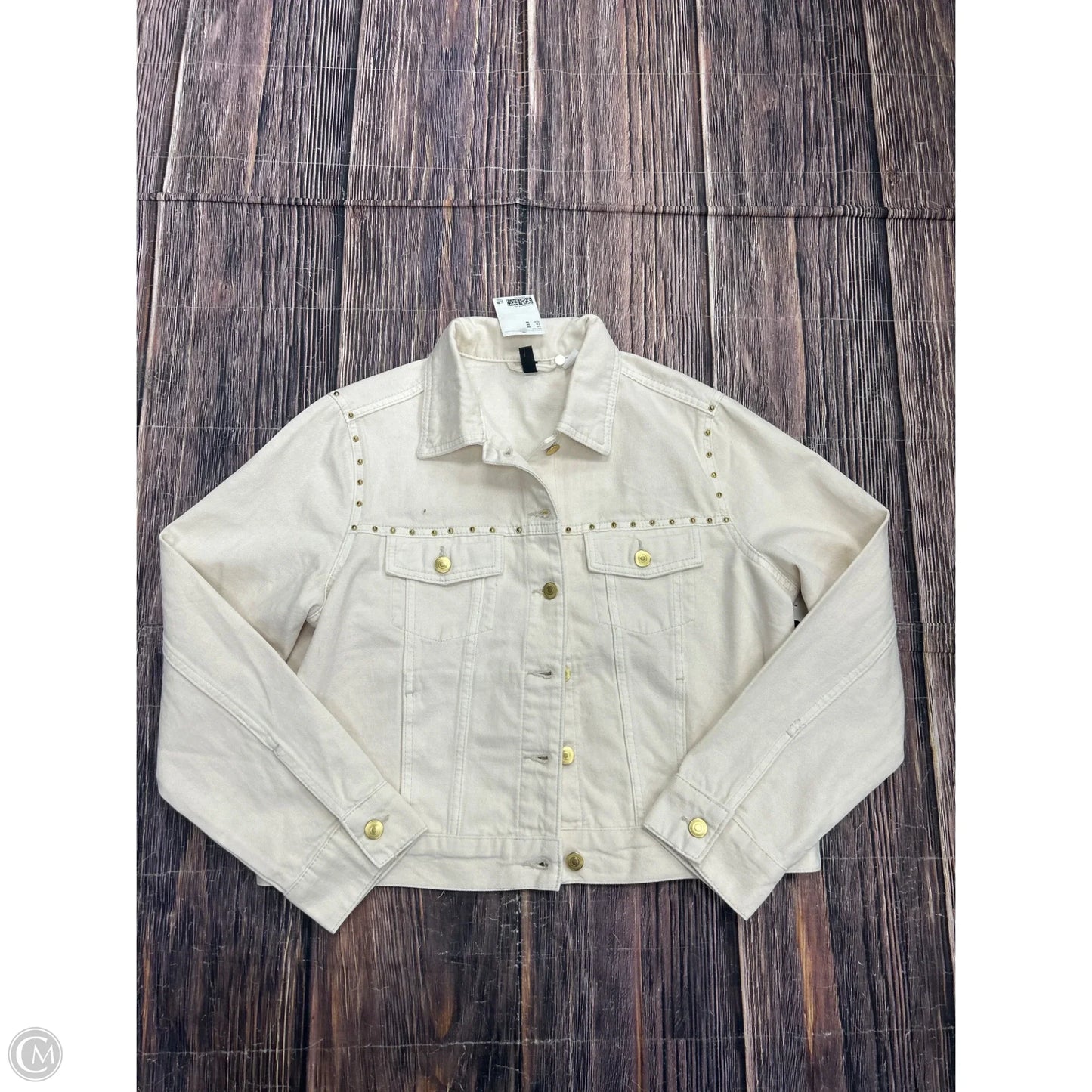 Jacket Denim By Divided In Cream, Size: M