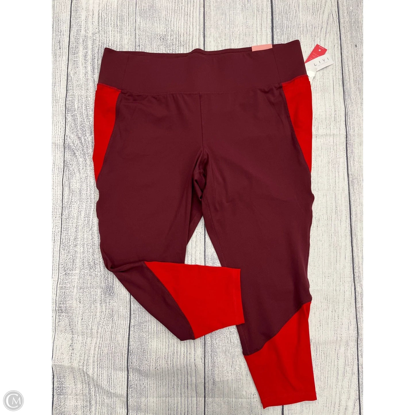 Athletic Leggings By Livi Active In Red, Size: 26