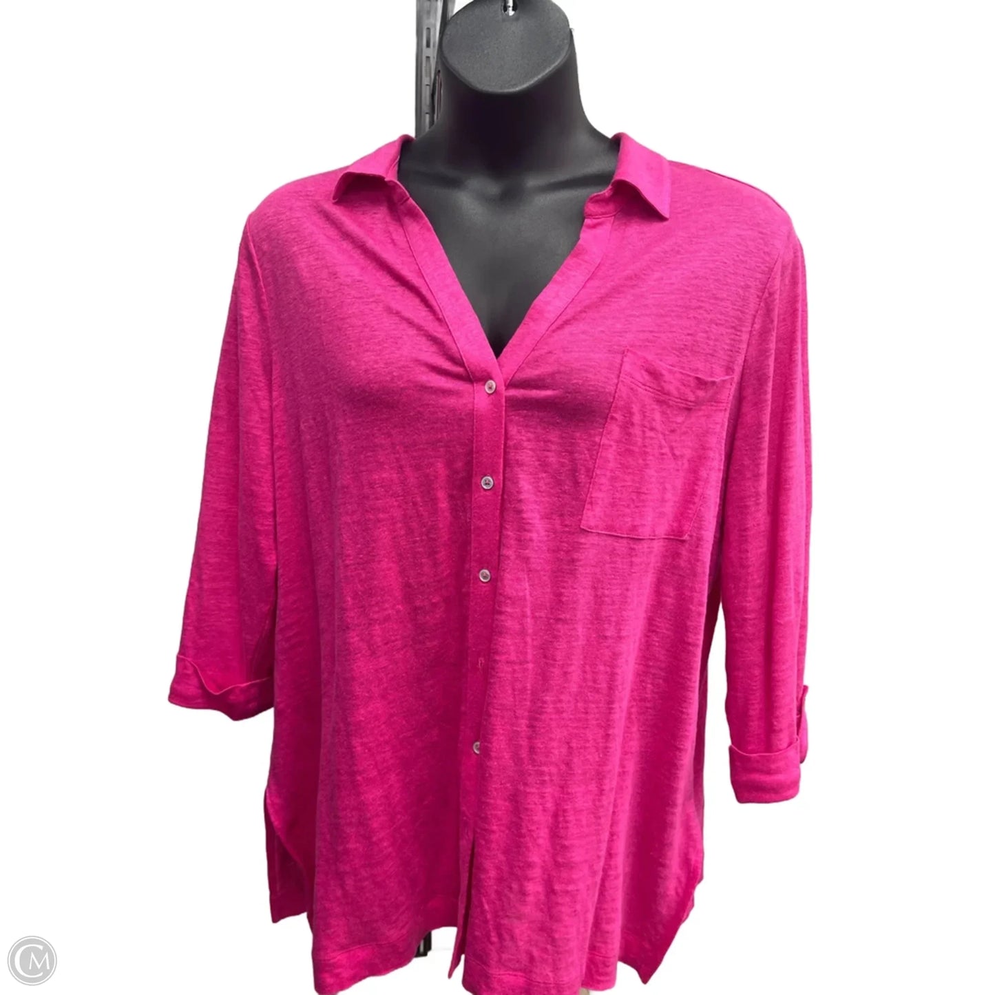 Top Long Sleeve By Chicos In Pink, Size: 1x