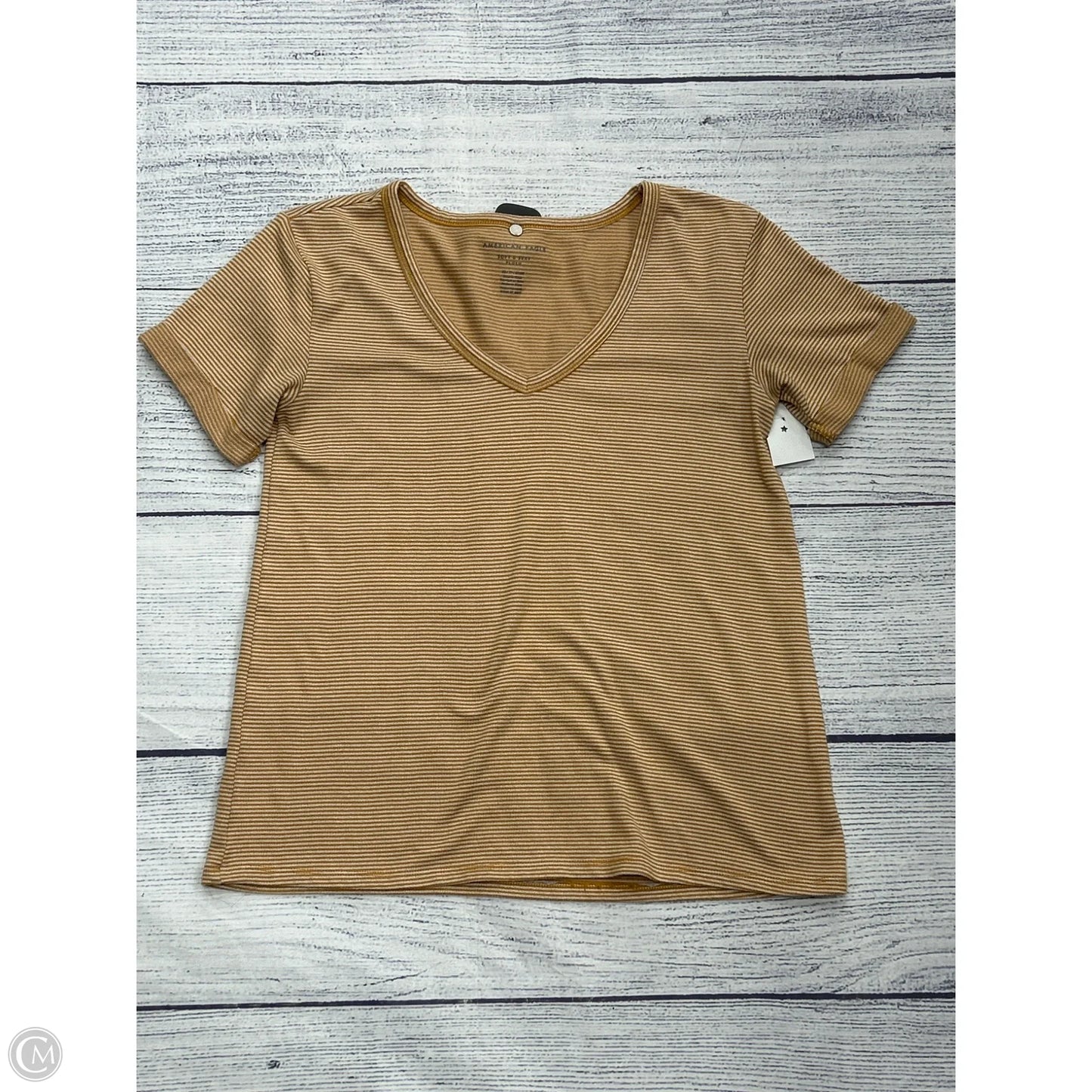 Top Short Sleeve By American Eagle In Yellow, Size: Xs