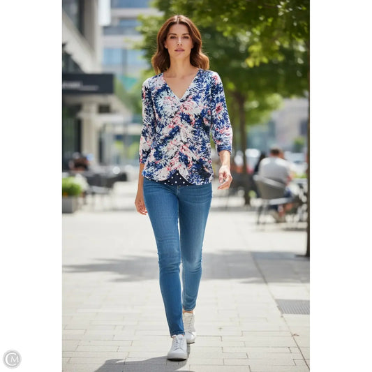 Top Long Sleeve By White House Black Market In Blue, Size: L