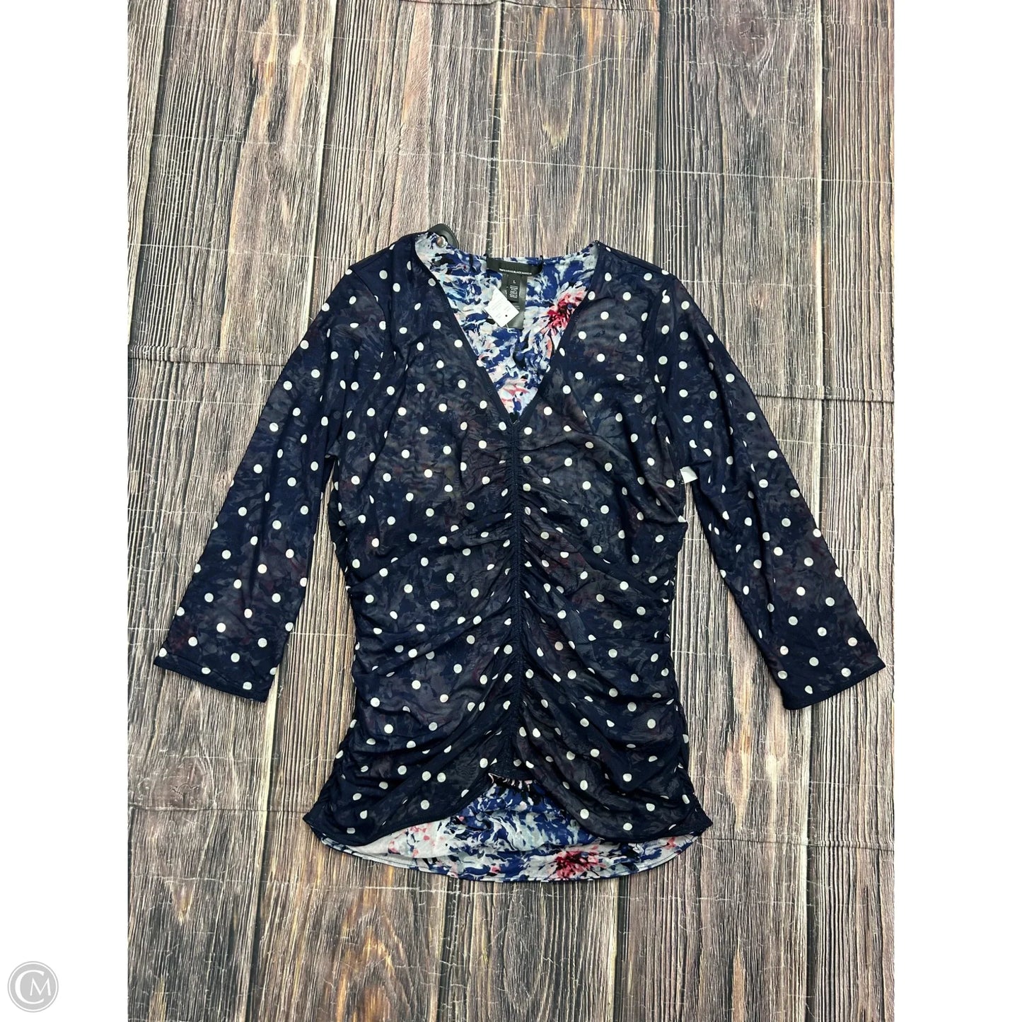 Top Long Sleeve By White House Black Market In Blue, Size: L