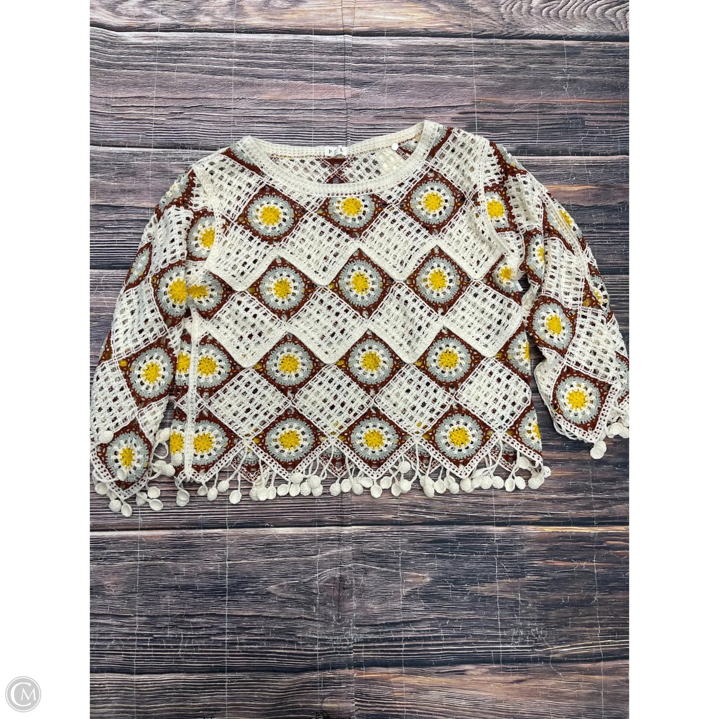 Top Long Sleeve By Pol In Yellow, Size: L