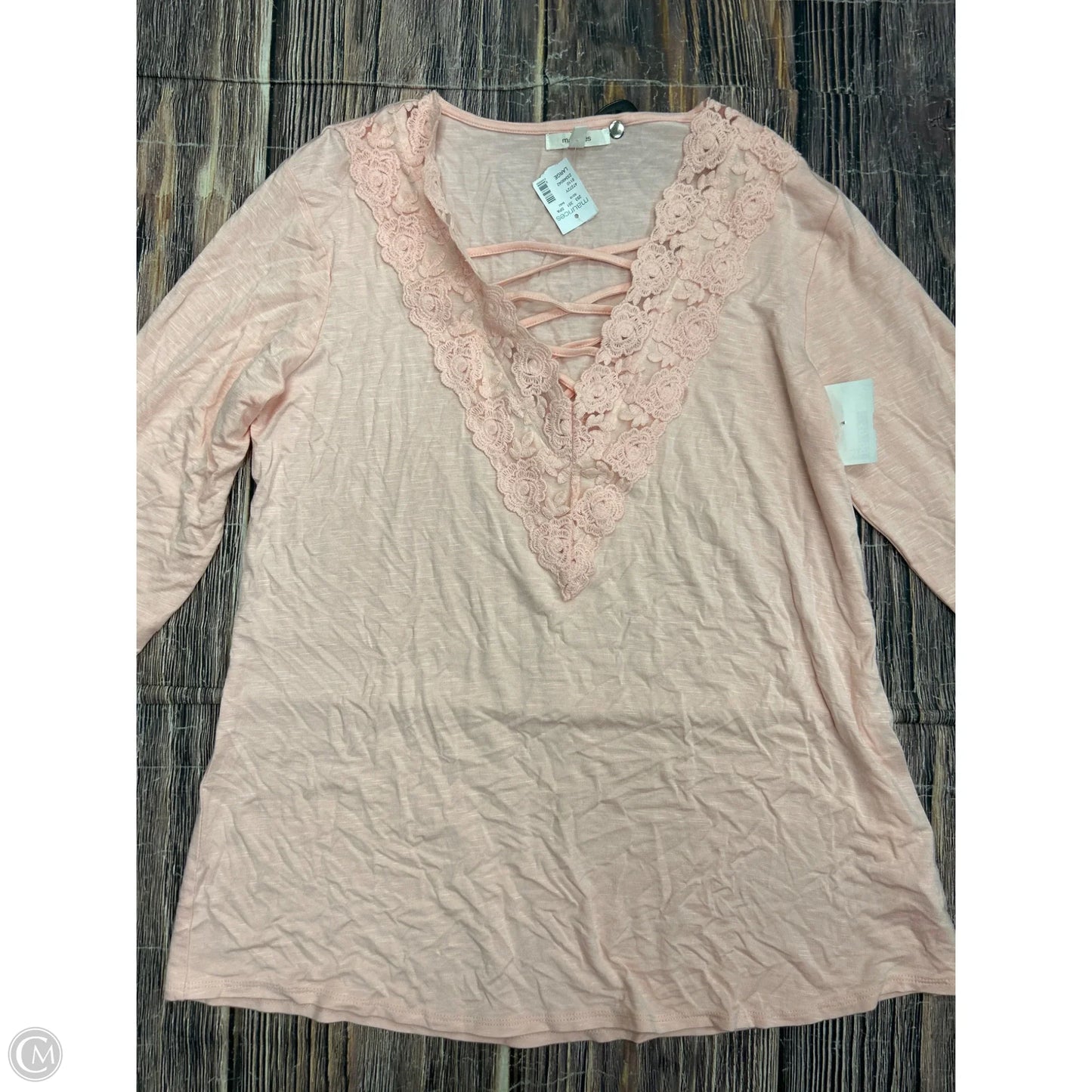 Top Long Sleeve By Maurices In Pink, Size: L