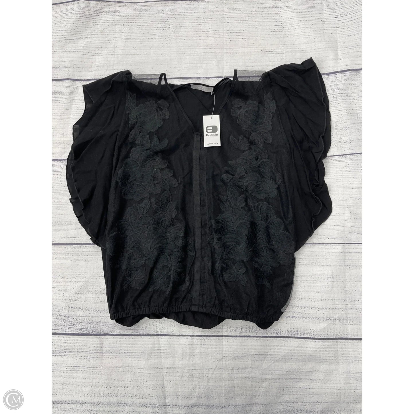 Top Short Sleeve By Bke In Black, Size: M