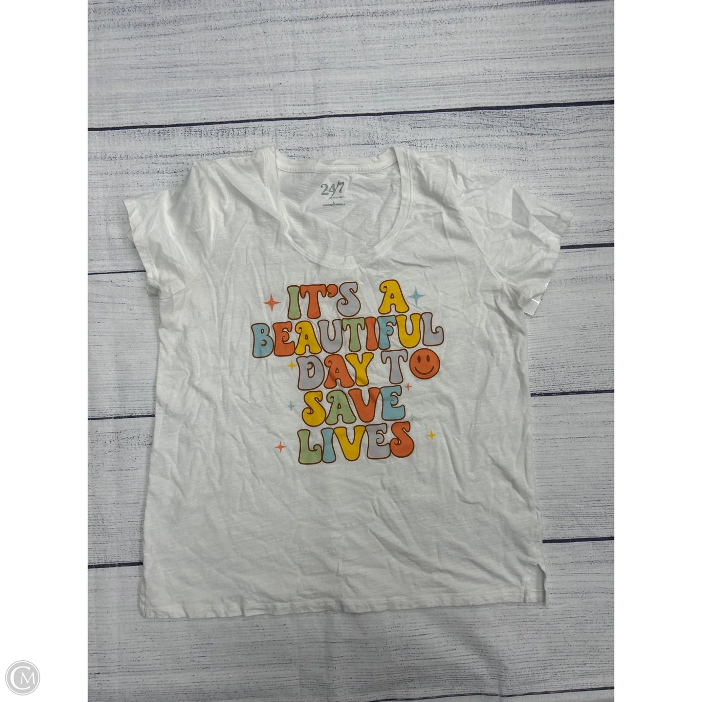 Top Short Sleeve By Maurices In White, Size: L