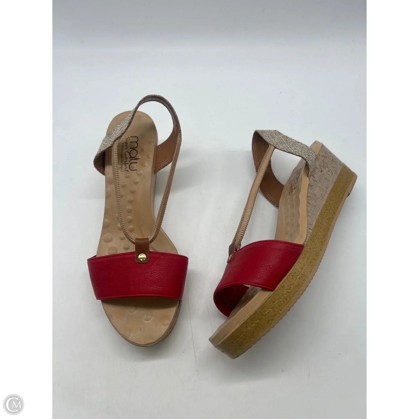 Sandals Heels Wedge By Clothes Mentor In Red, Size: 8
