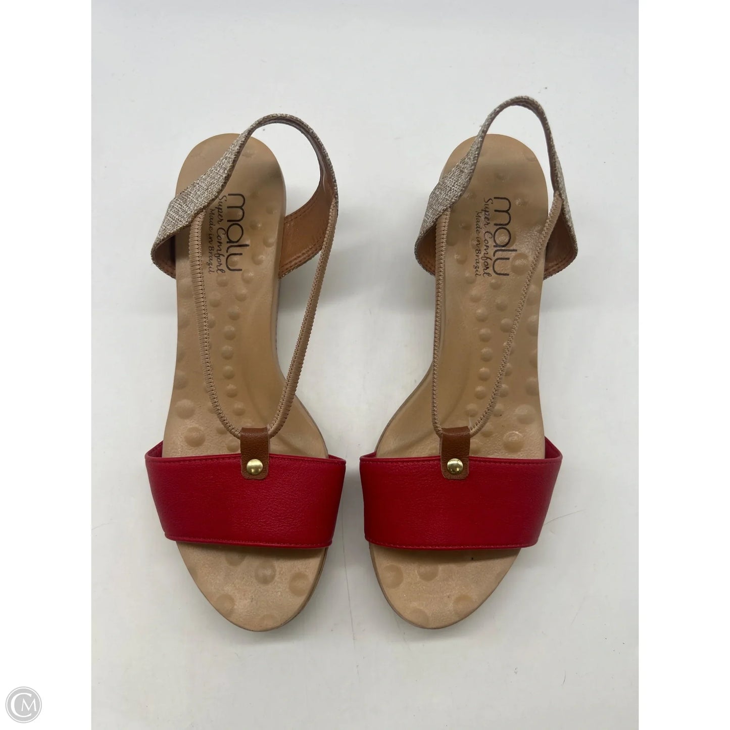 Sandals Heels Wedge By Clothes Mentor In Red, Size: 8