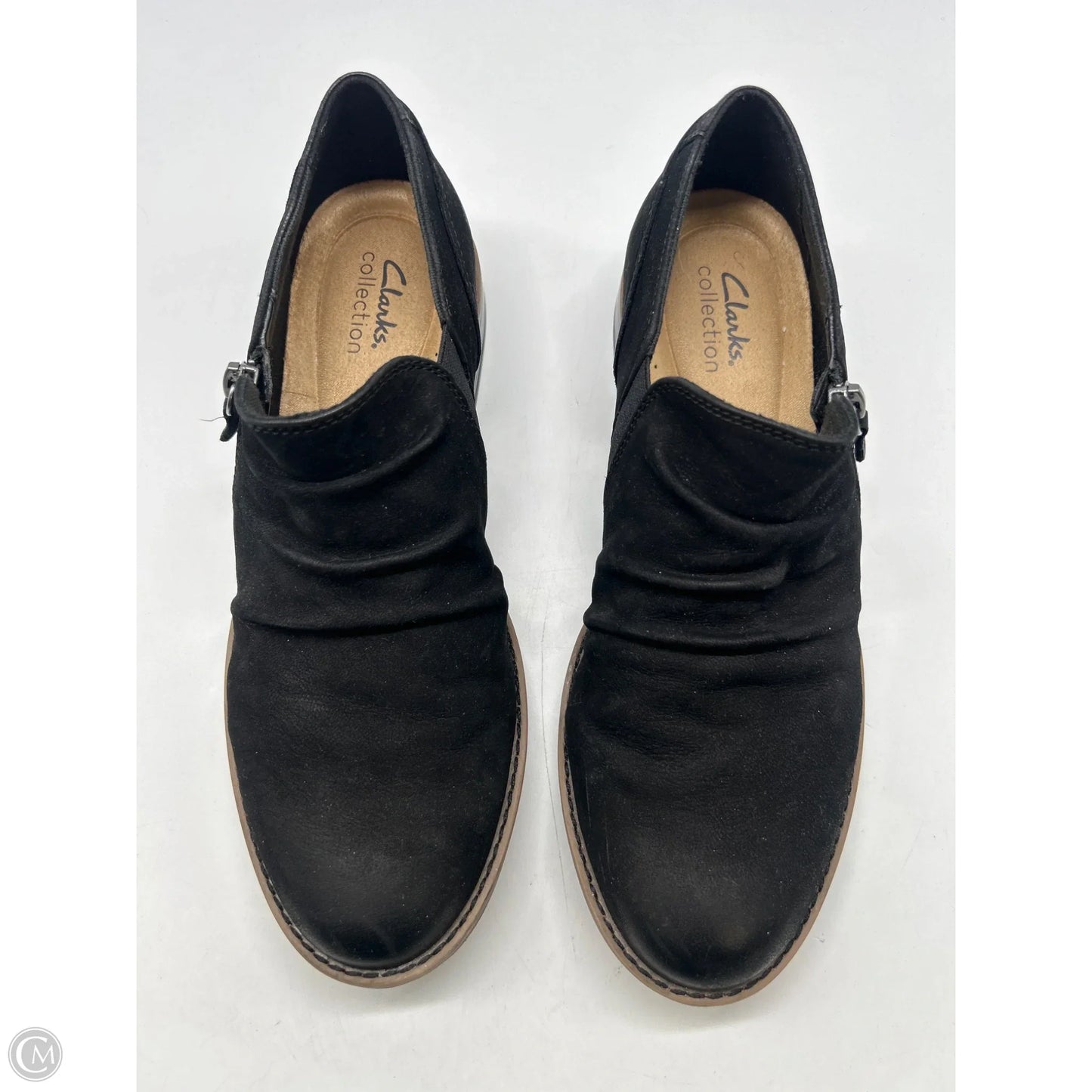 Boots Ankle Heels By Clarks In Black, Size: 9