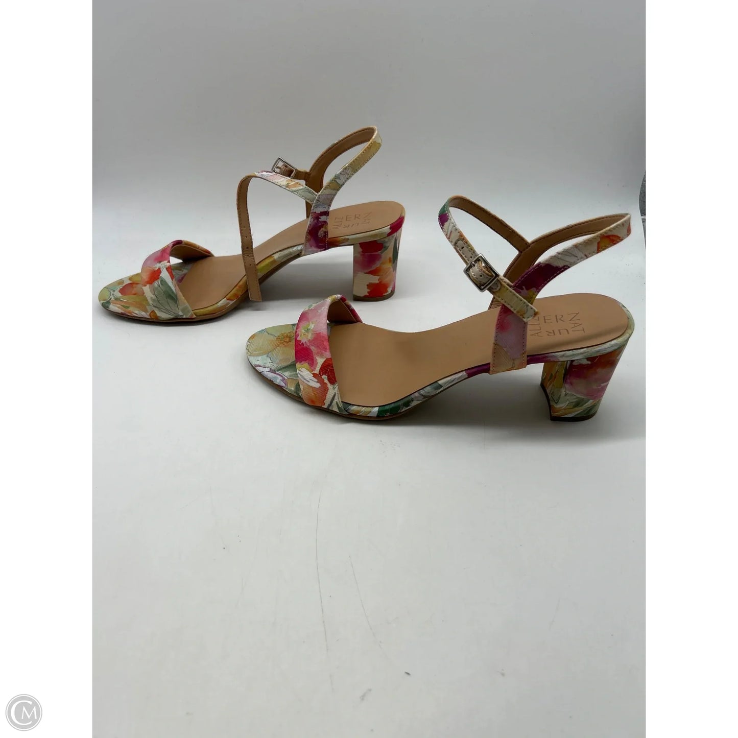 Sandals Heels Block By Naturalizer In Floral Print, Size: 11