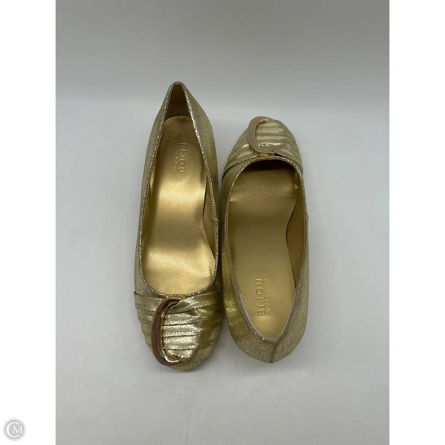 Shoes Heels Kitten By Clothes Mentor In Gold, Size: 7