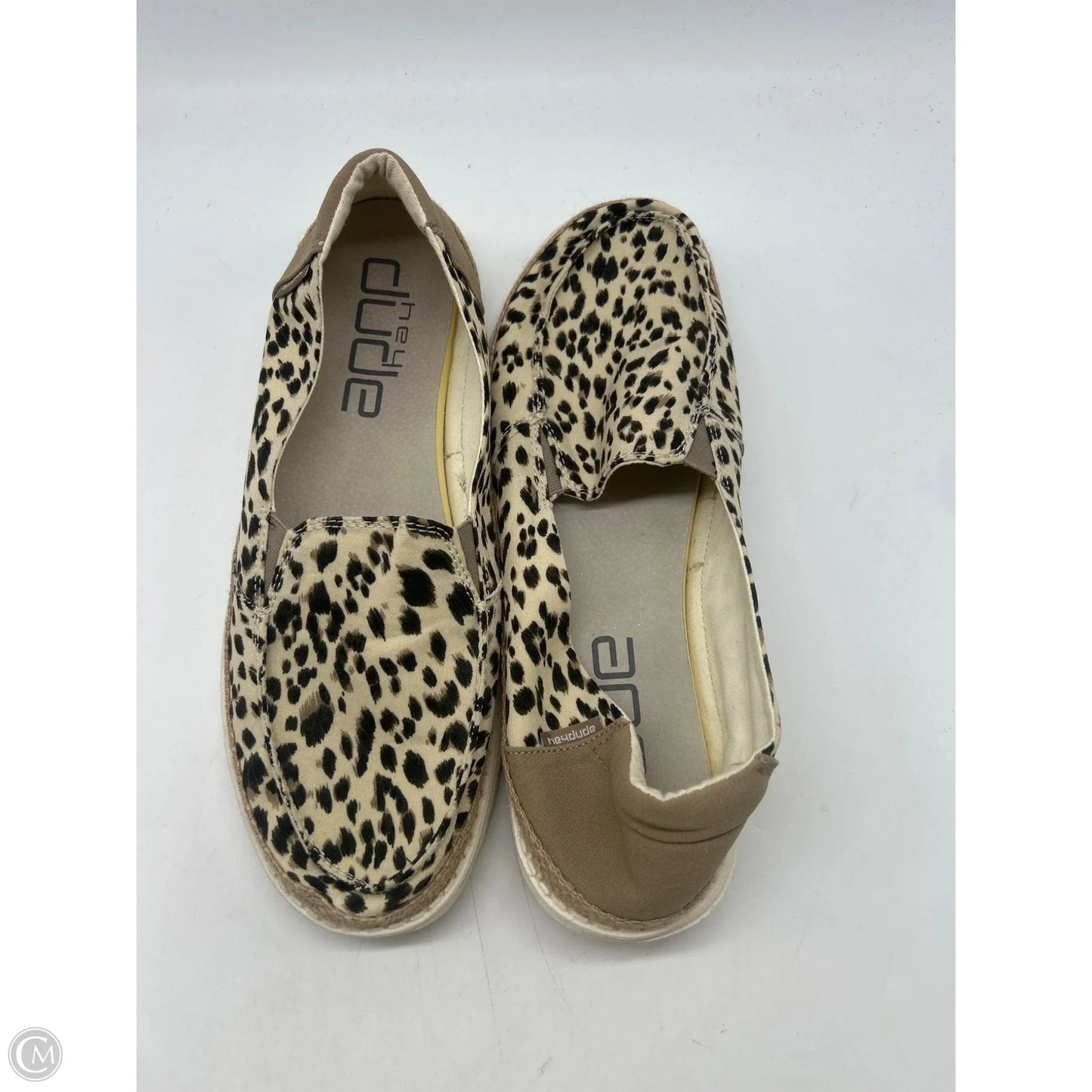 Shoes Flats By Hey Dude In Animal Print, Size: 12