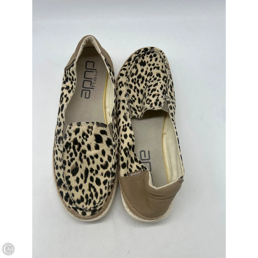 Shoes Flats By Hey Dude In Animal Print, Size: 12