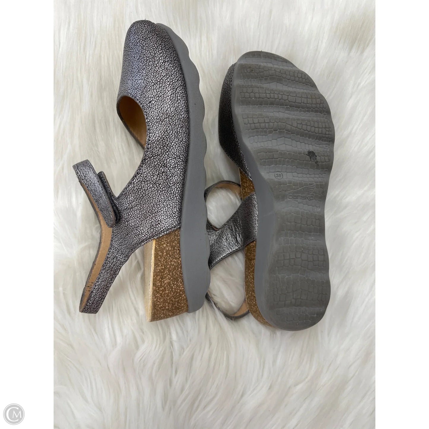 Sandals Heels Wedge By Dansko In Silver, Size: 7.5