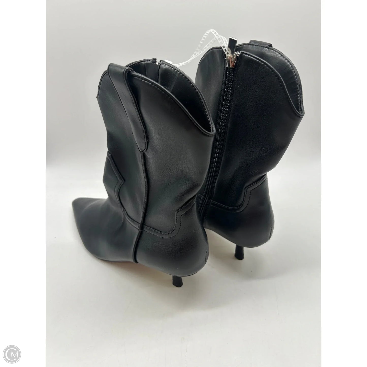 Boots Knee Heels By Clothes Mentor In Black, Size: 9