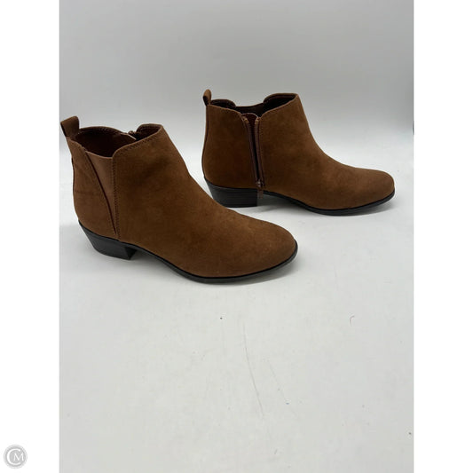 Boots Ankle Flats By So In Brown, Size: 9