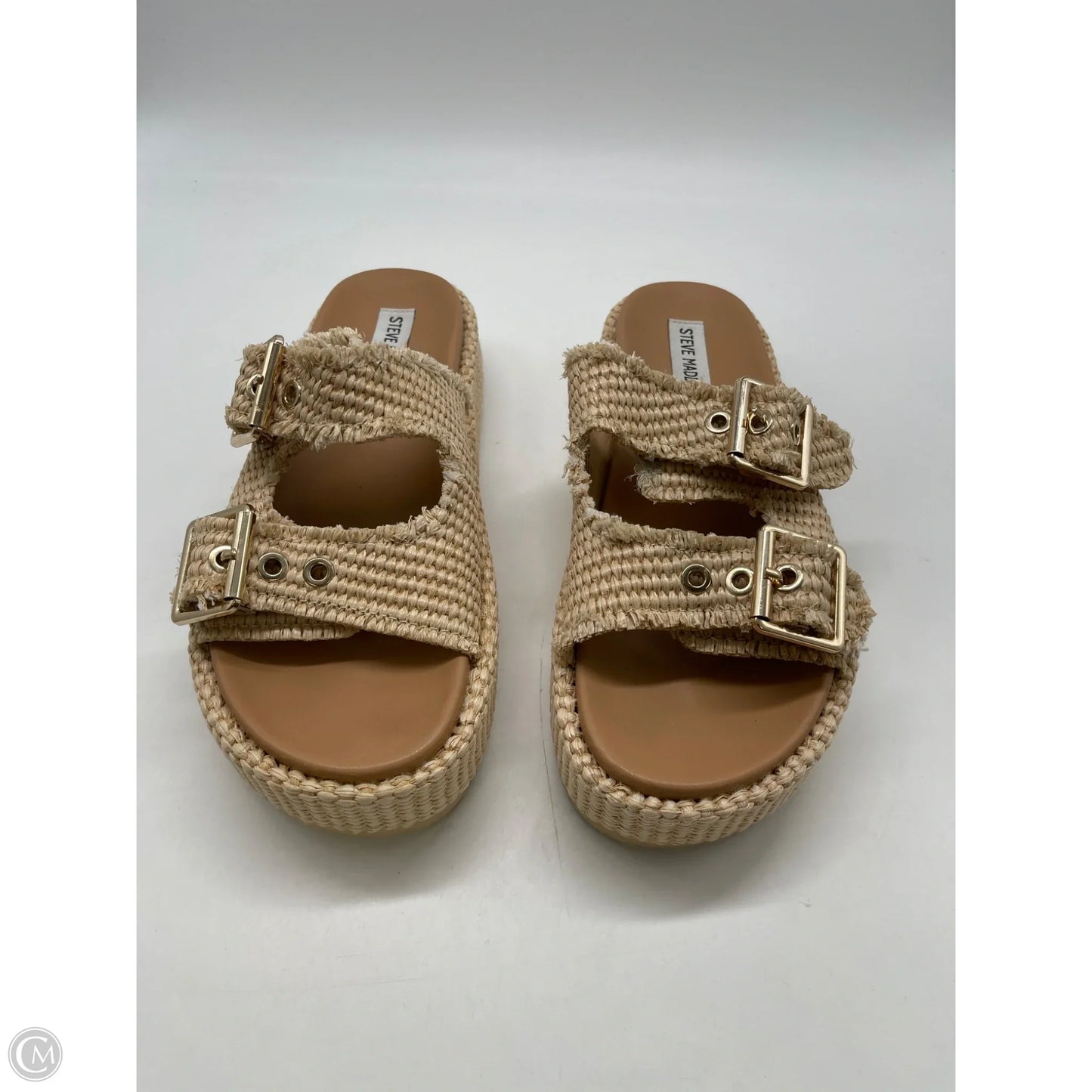 Sandals Heels Platform By Steve Madden In Tan, Size: 8
