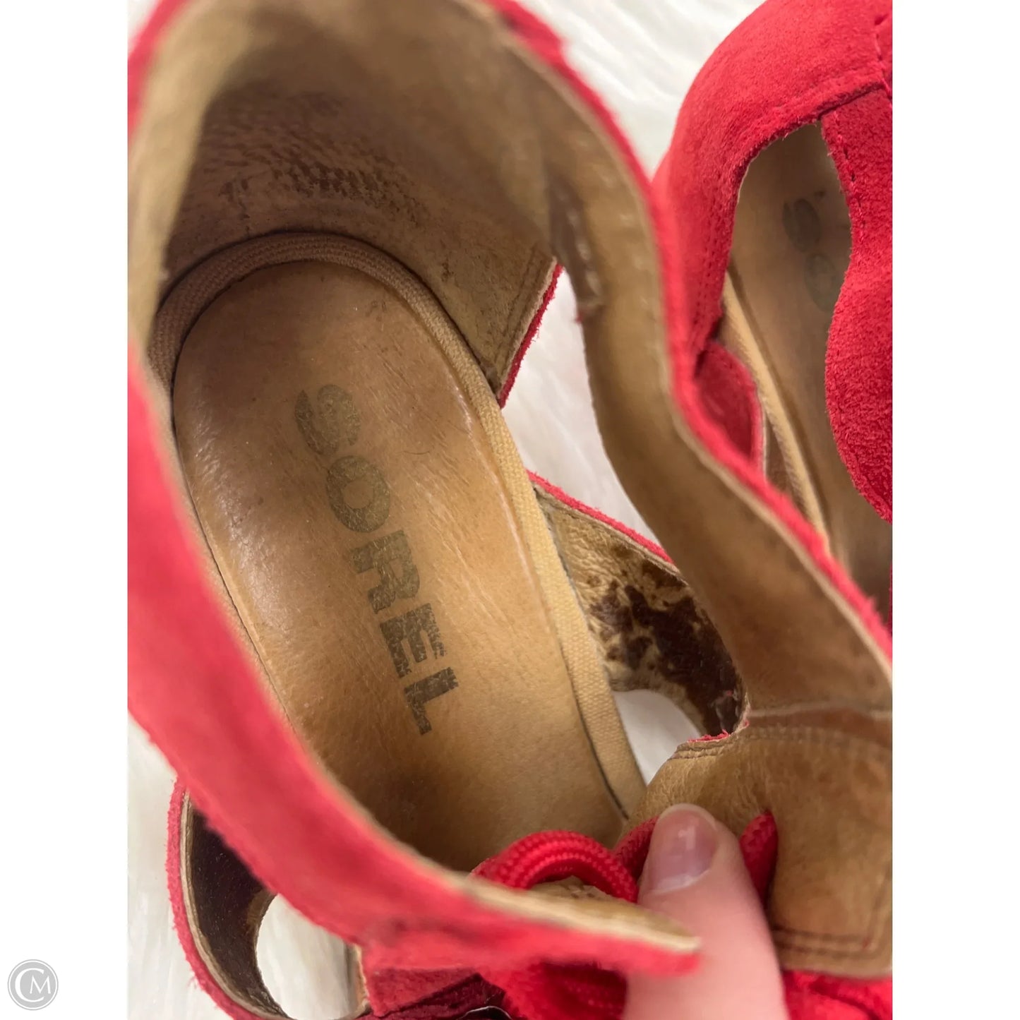 Sandals Heels Wedge By Sorel In Red, Size: 11