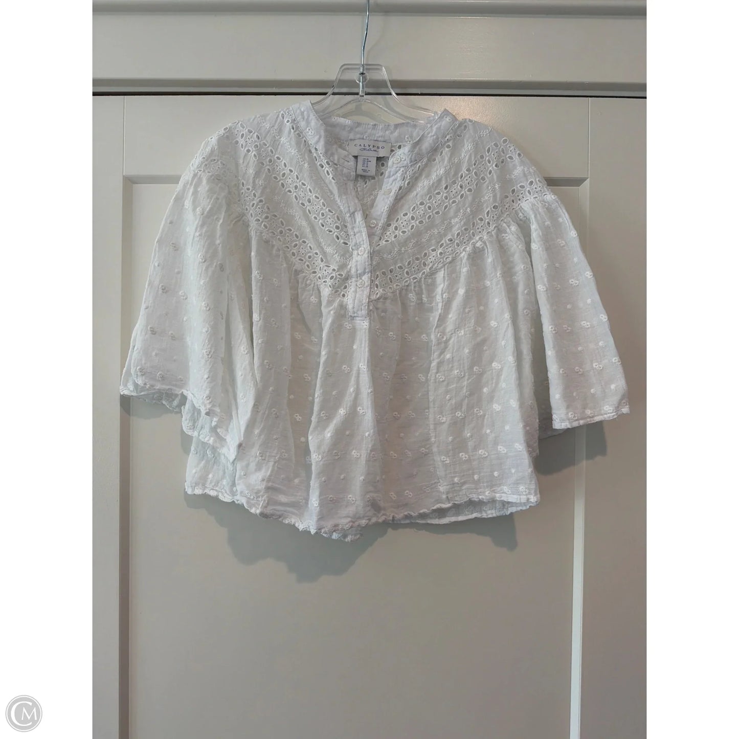 Top Short Sleeve By Calypso St Barth In White, Size: M