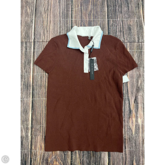 Top Short Sleeve By Elie Tahari In Brown, Size: L