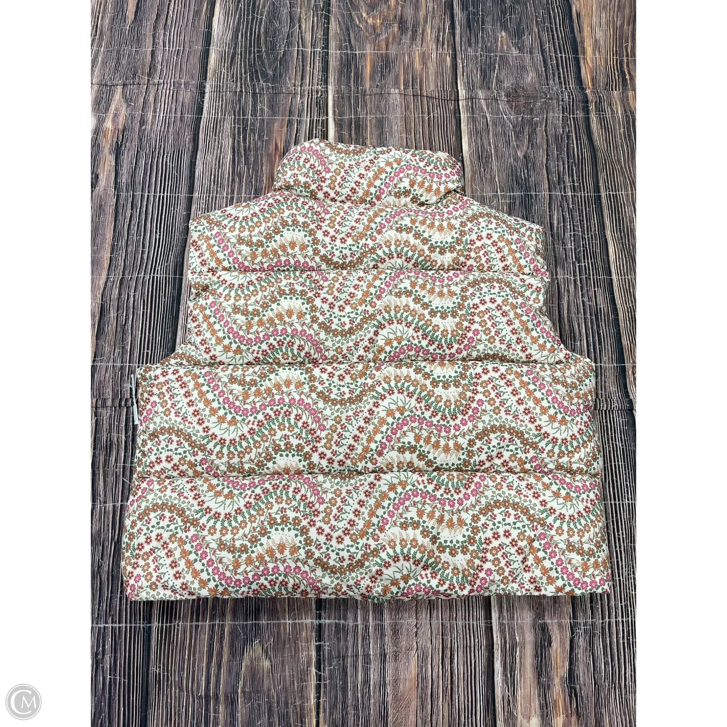 Vest Puffer & Quilted By Loft In Floral Print, Size: M