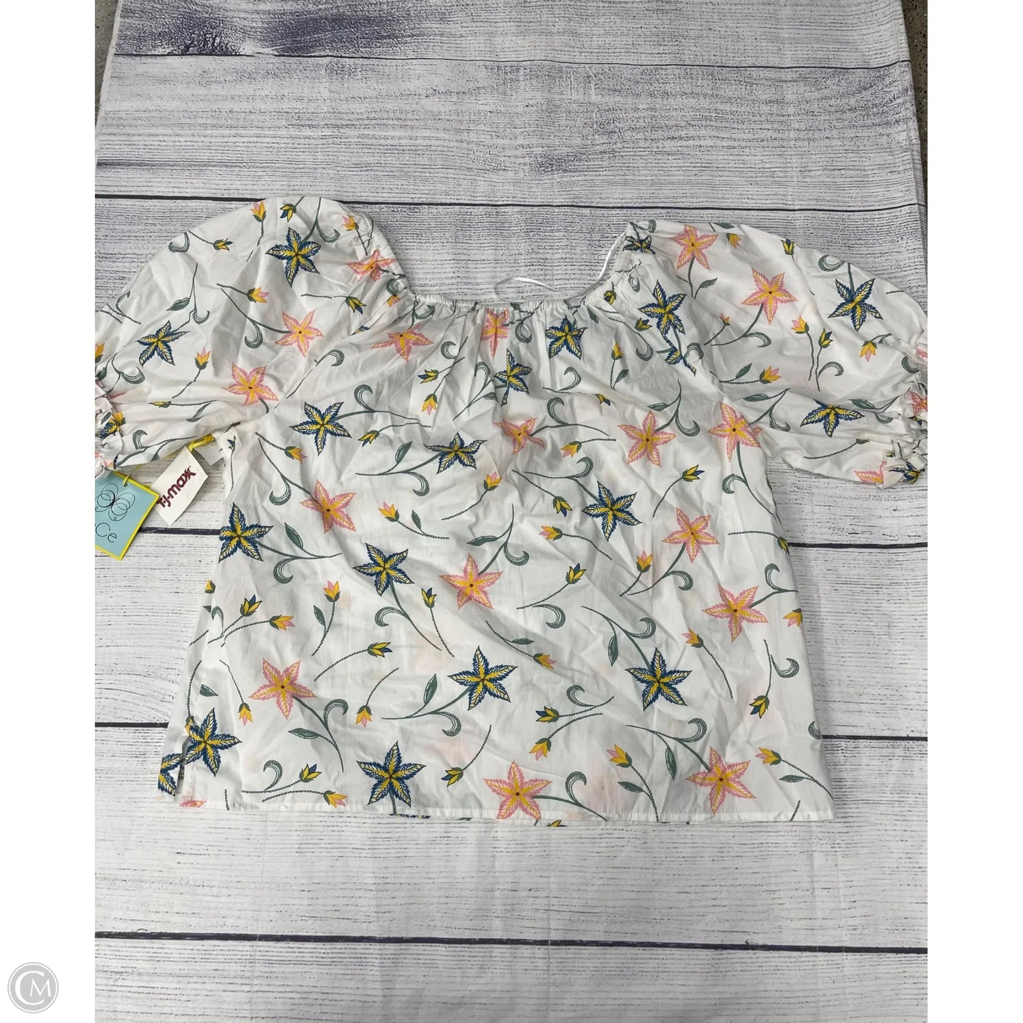 Top Short Sleeve By Cece In White, Size: Xl